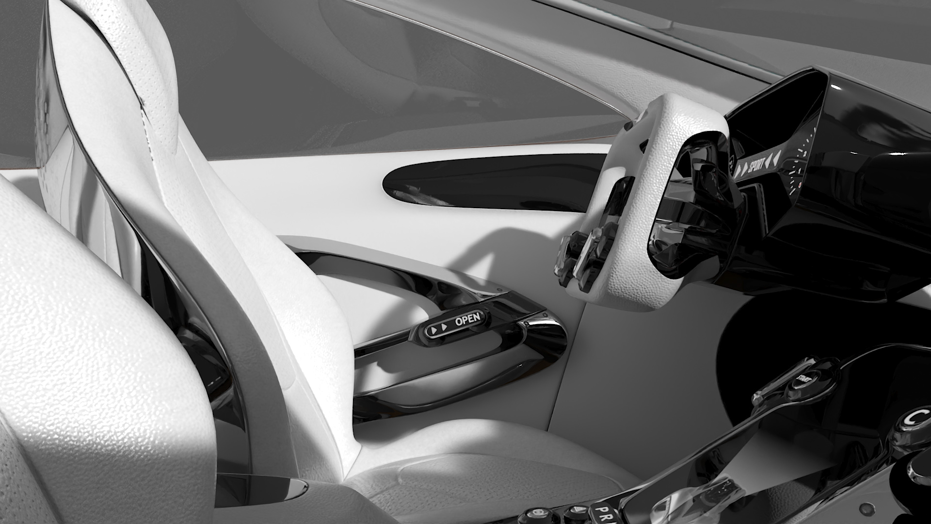 3D Futuristic S-Class Concept Vehicle Silver