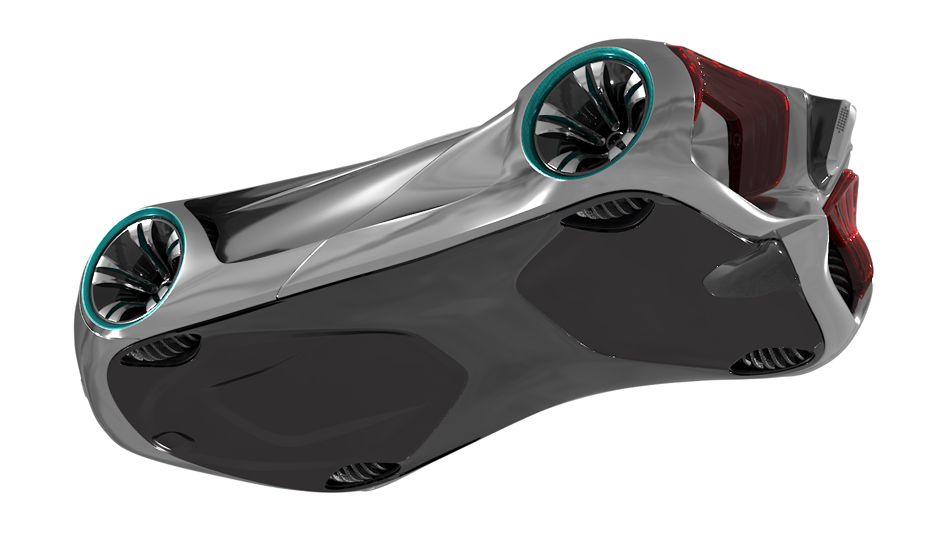 3D Futuristic S-Class Concept Vehicle Silver