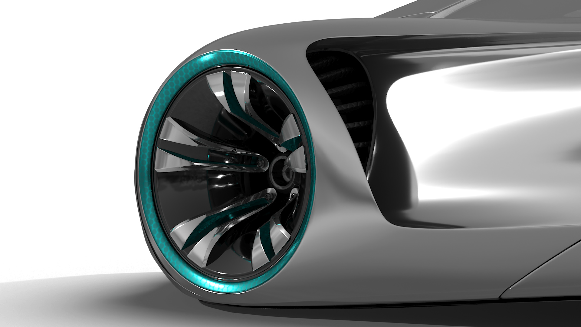 3D Futuristic S-Class Concept Vehicle Silver