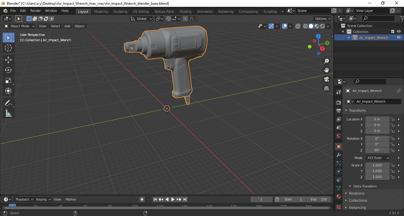 Air Impact Wrench 3D
