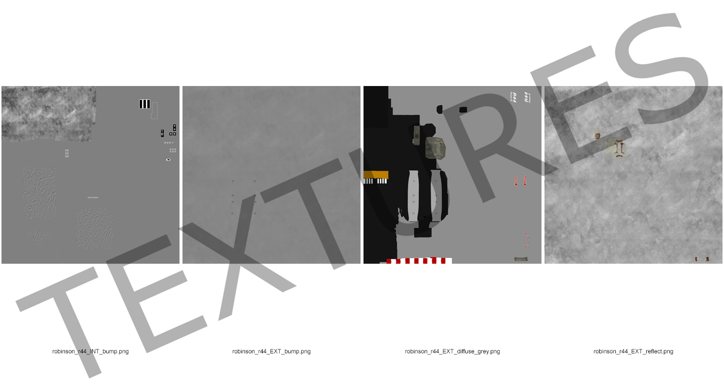 3D Light Helicopter Robinson R44 Rigged 3 model