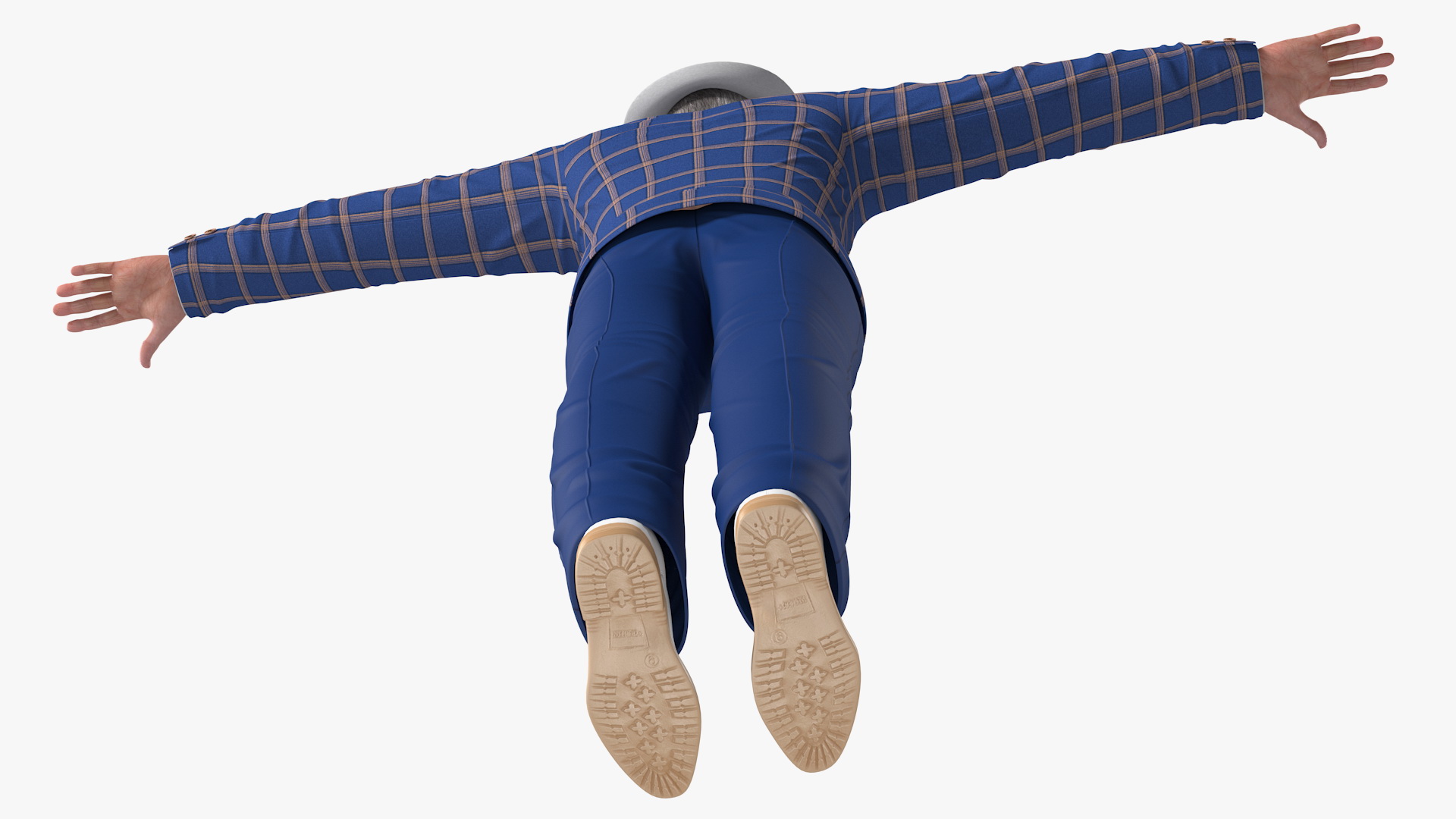 3D Elderly Man Leisure Suit T Pose