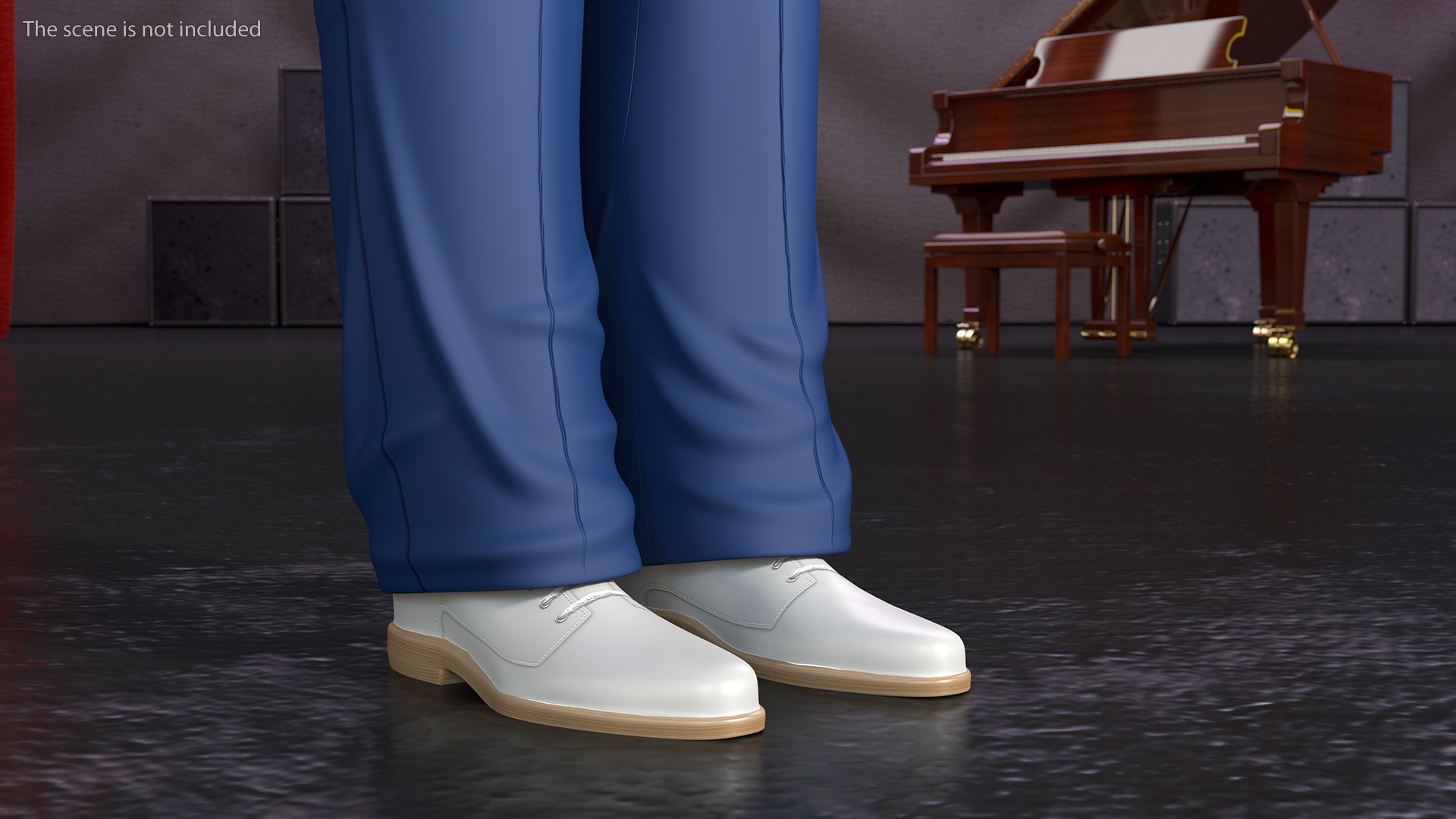 3D Elderly Man Leisure Suit T Pose