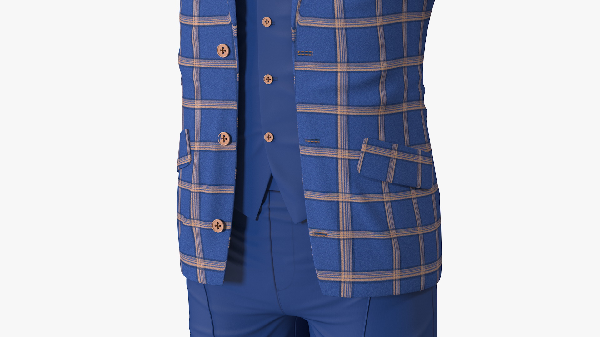 3D Elderly Man Leisure Suit T Pose