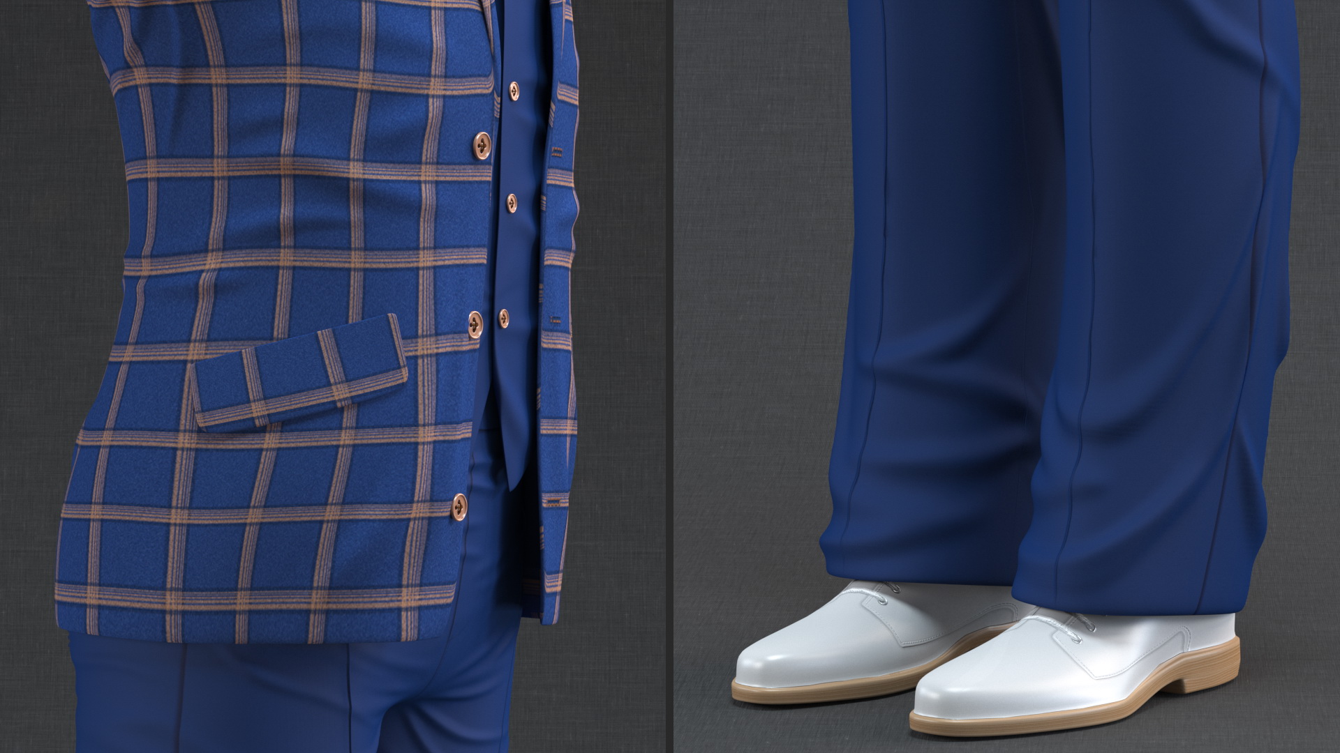 3D Elderly Man Leisure Suit T Pose