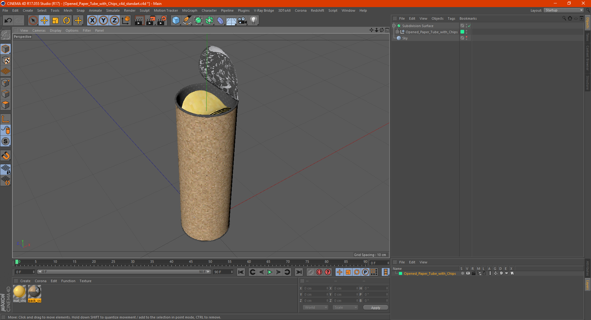 3D Open Paper Tube with Chips