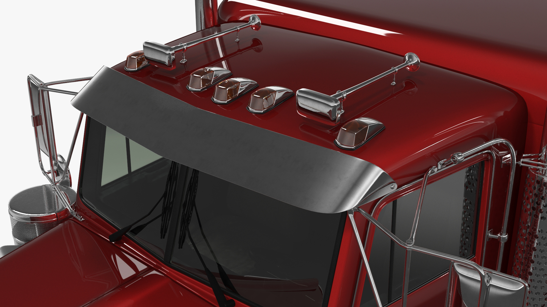 3D Semi Truck with Flatbed Trailer