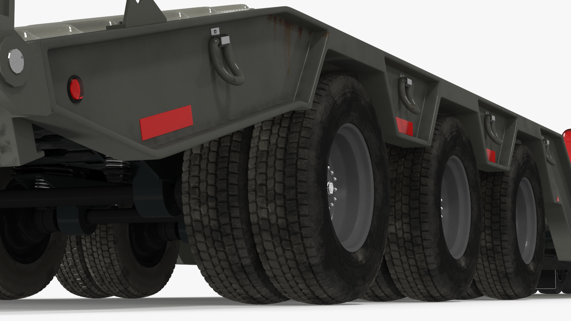 3D Semi Truck with Flatbed Trailer