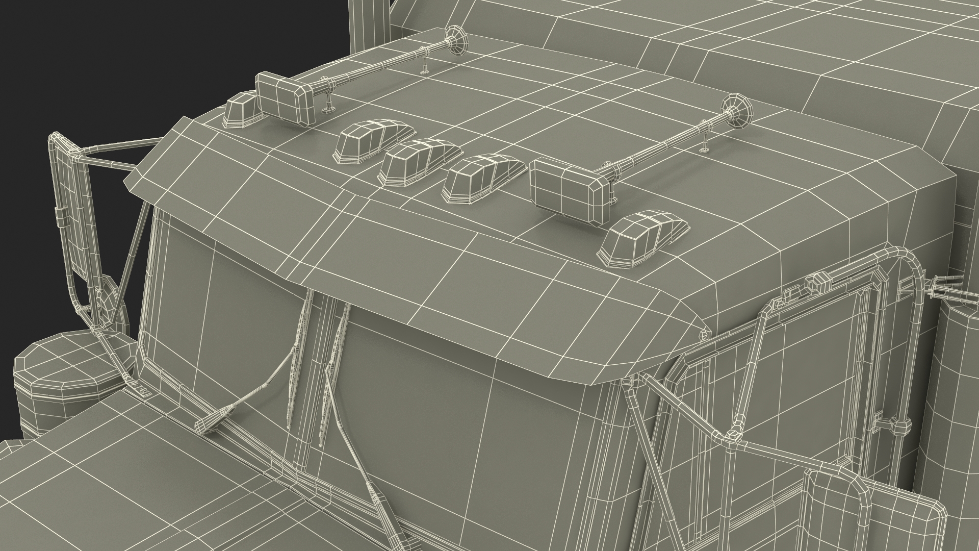3D Semi Truck with Flatbed Trailer
