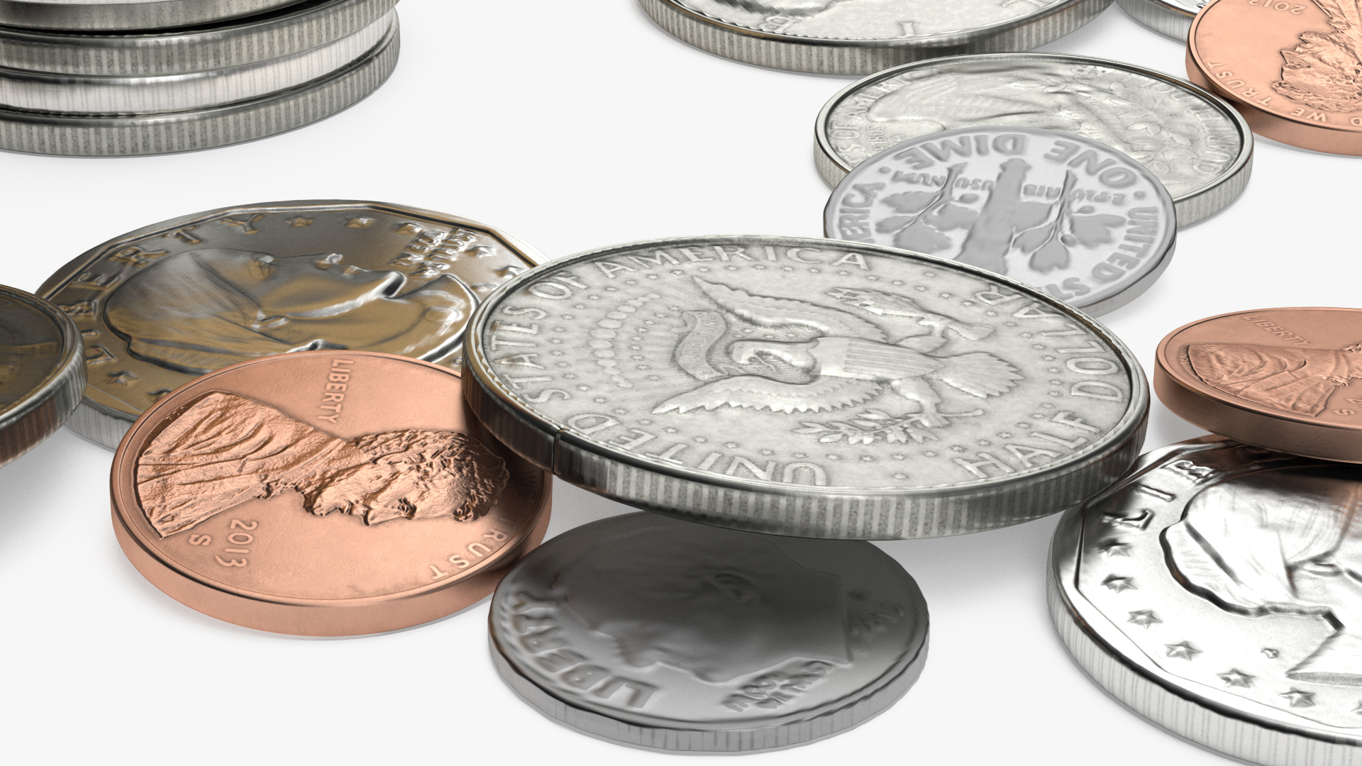 Inflation Arrow Graph with Coins 3D