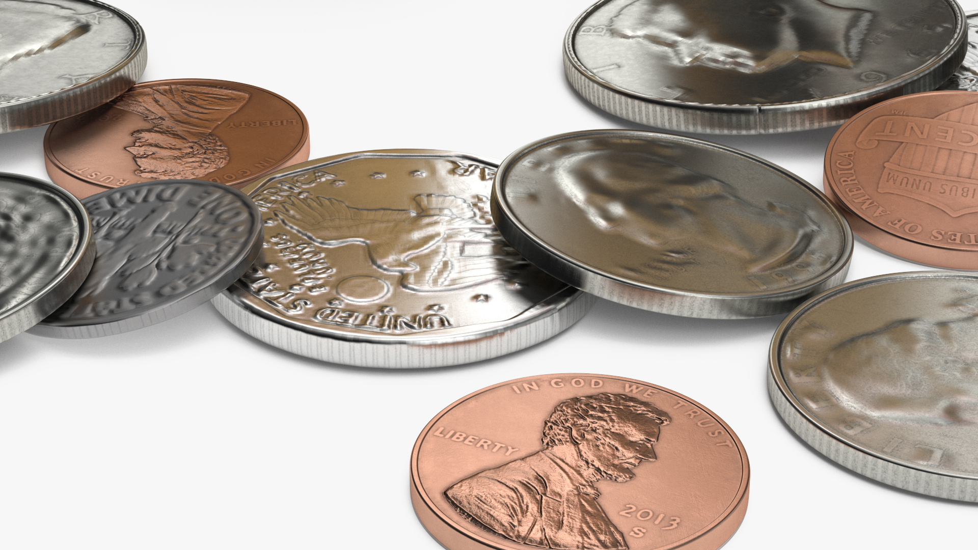 Inflation Arrow Graph with Coins 3D