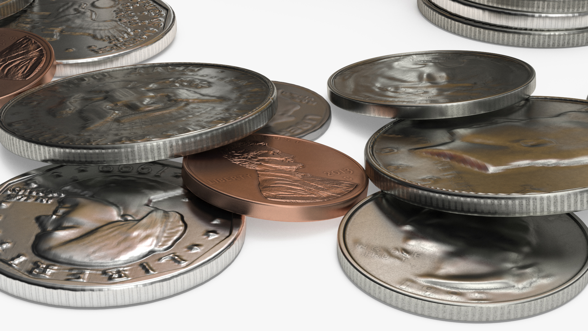 Inflation Arrow Graph with Coins 3D