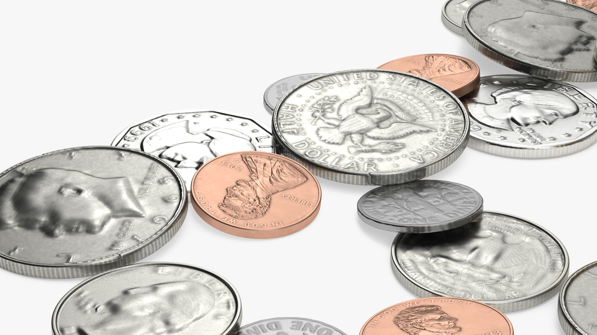 Inflation Arrow Graph with Coins 3D