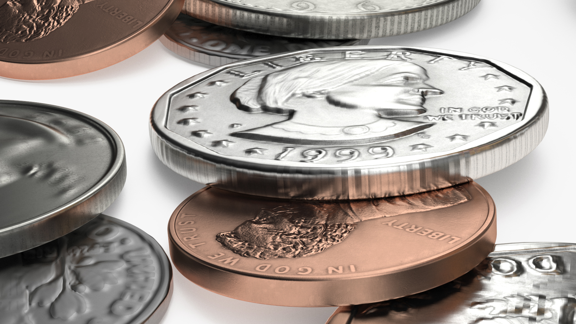 Inflation Arrow Graph with Coins 3D
