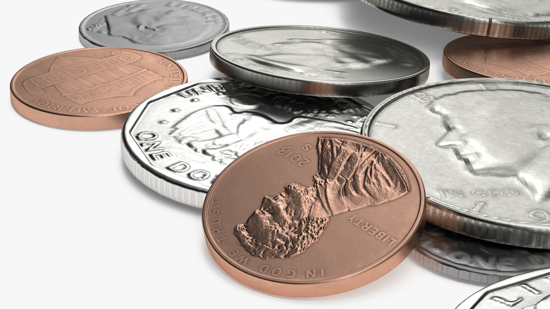 Inflation Arrow Graph with Coins 3D