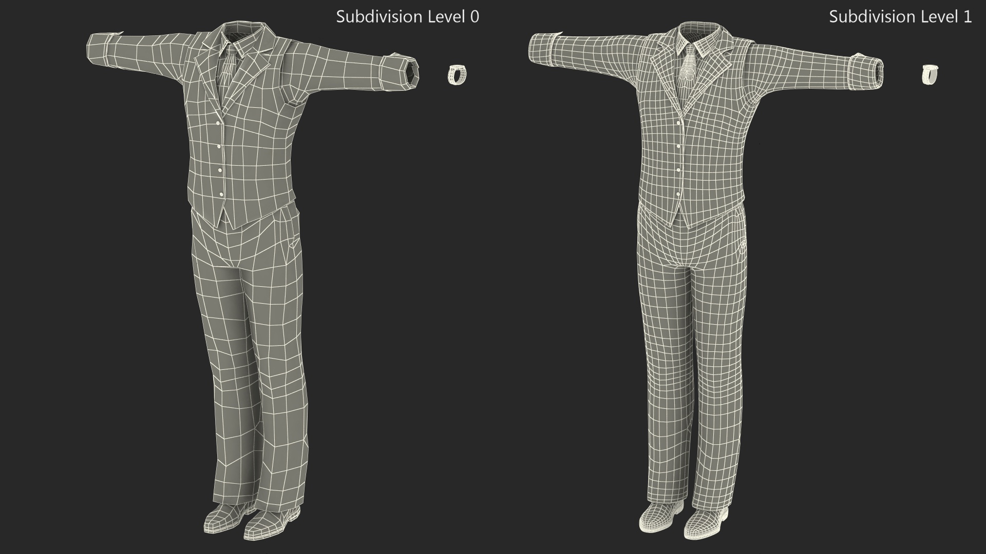 Casual Clothes Set for Elderly Men 3D model