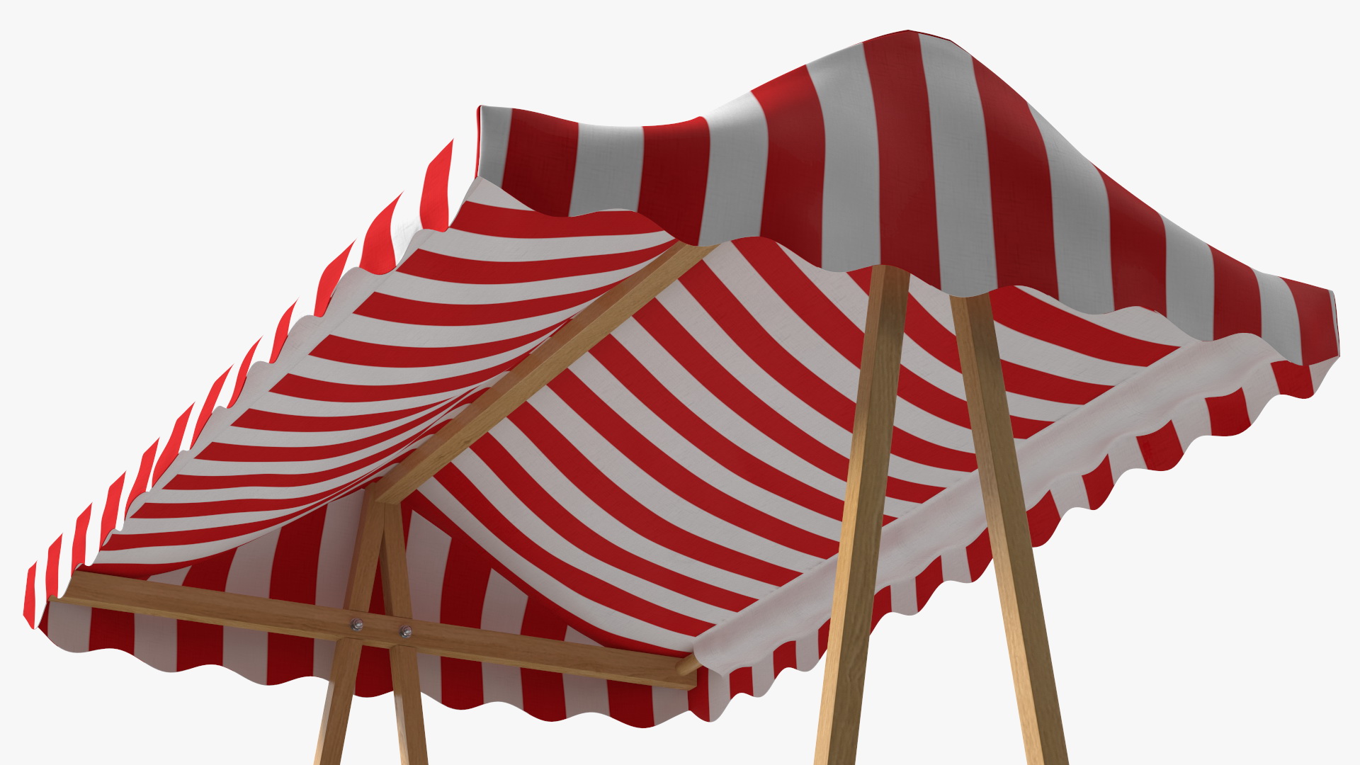 3D model Wooden Market Stall with Cloth