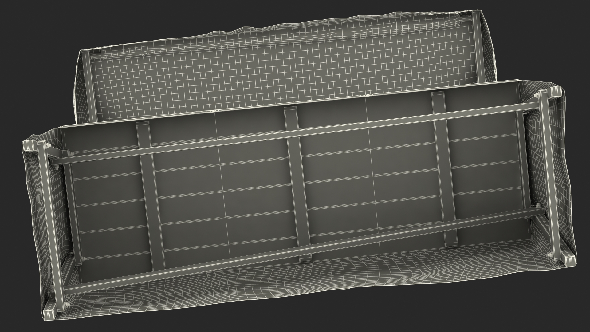 3D model Wooden Market Stall with Cloth