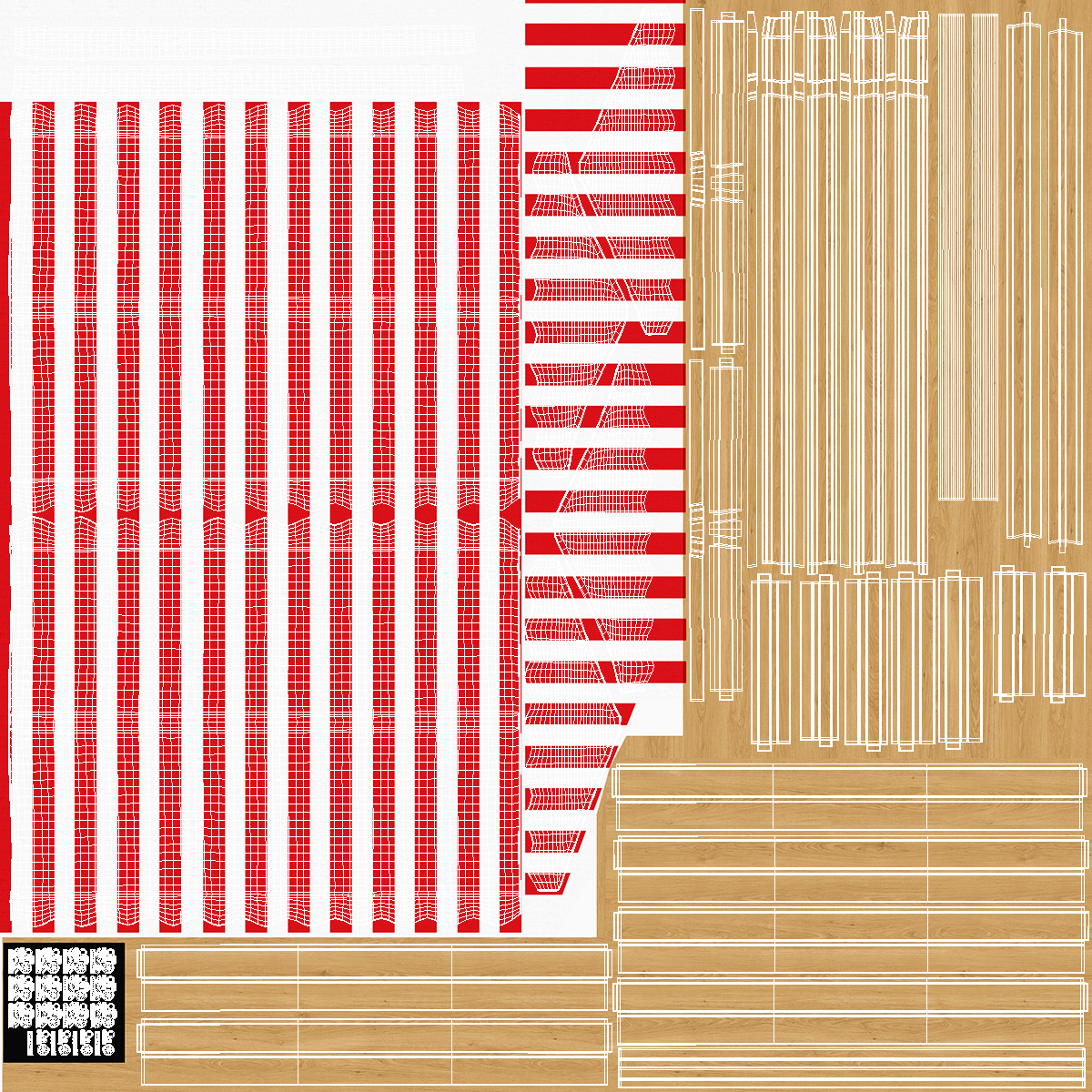 3D model Wooden Market Stall with Cloth