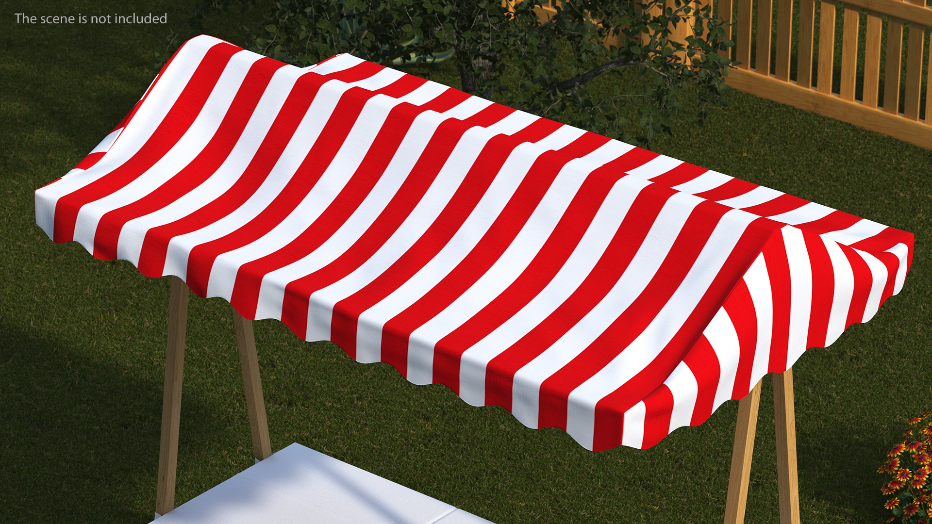 3D model Wooden Market Stall with Cloth