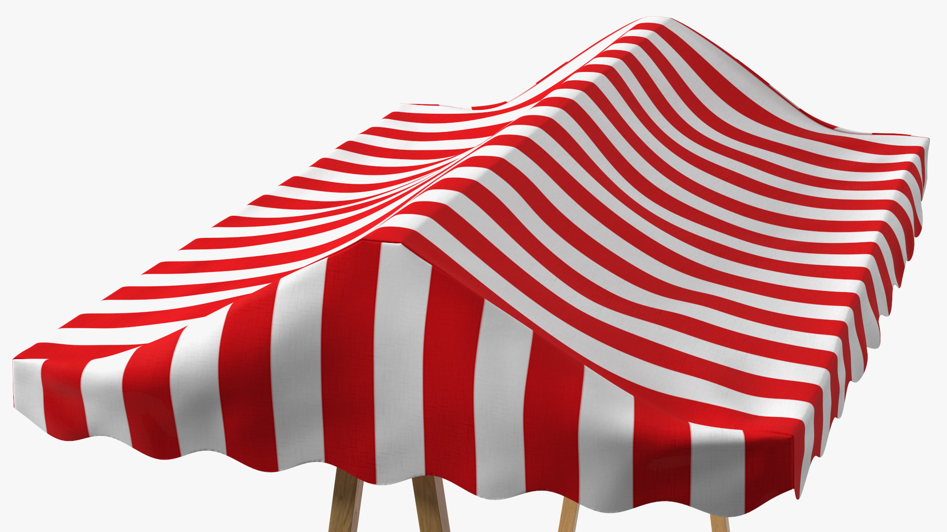 3D model Wooden Market Stall with Cloth