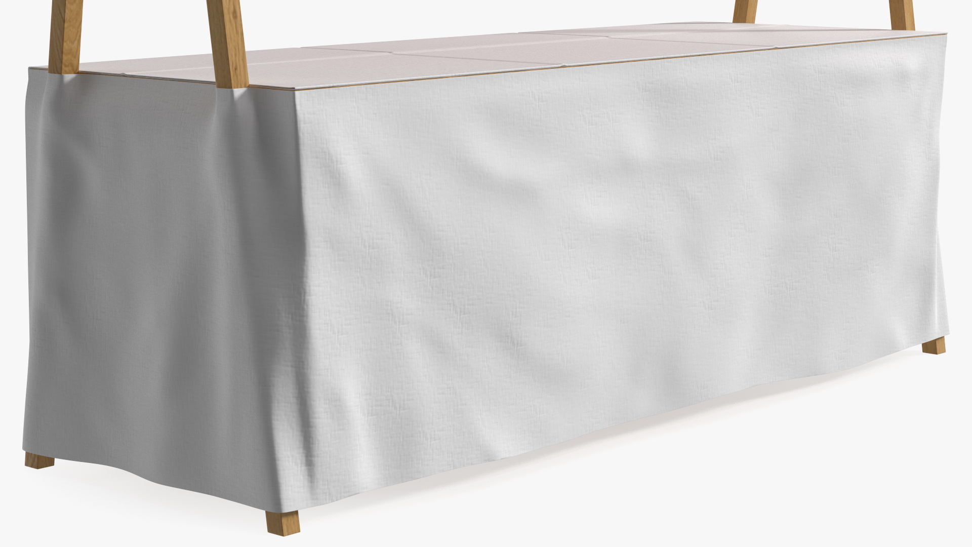 3D model Wooden Market Stall with Cloth