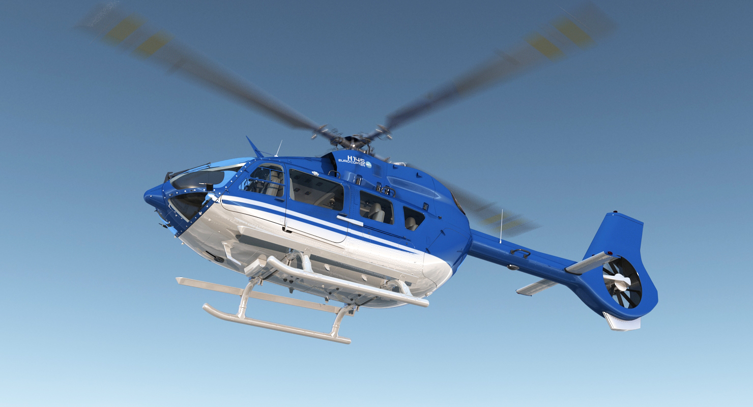 3D model Civil Helicopter Airbus H145 Rigged