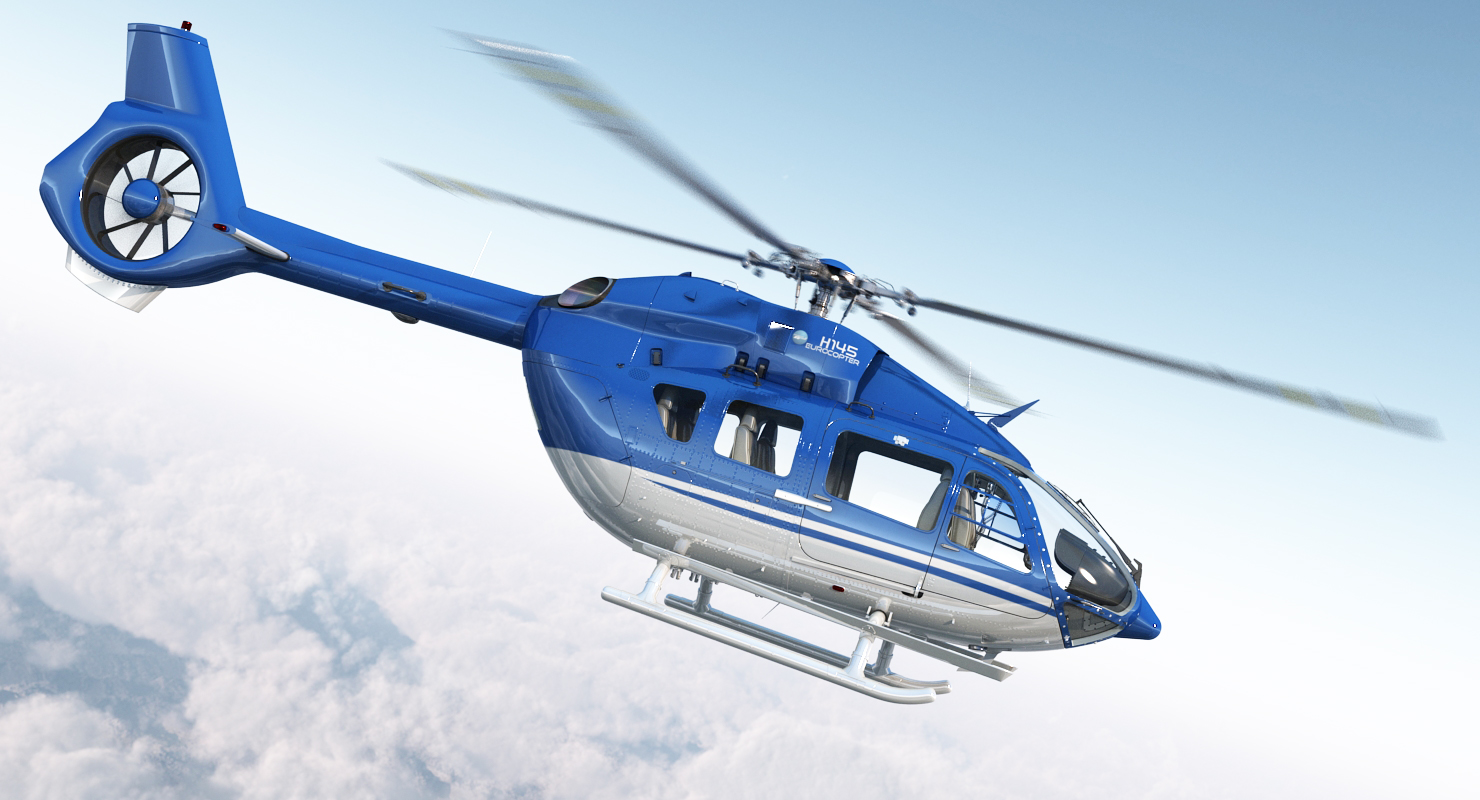 3D model Civil Helicopter Airbus H145 Rigged