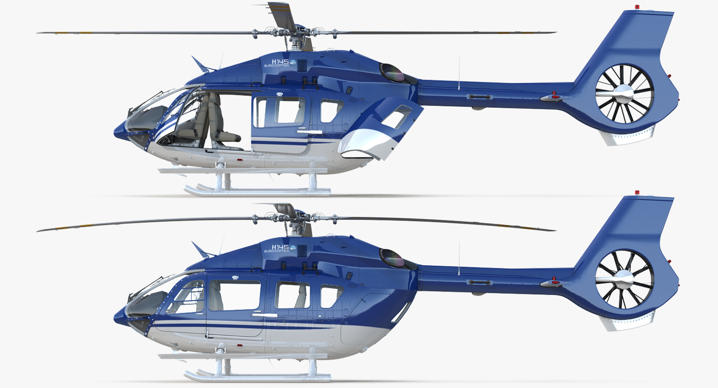 3D model Civil Helicopter Airbus H145 Rigged