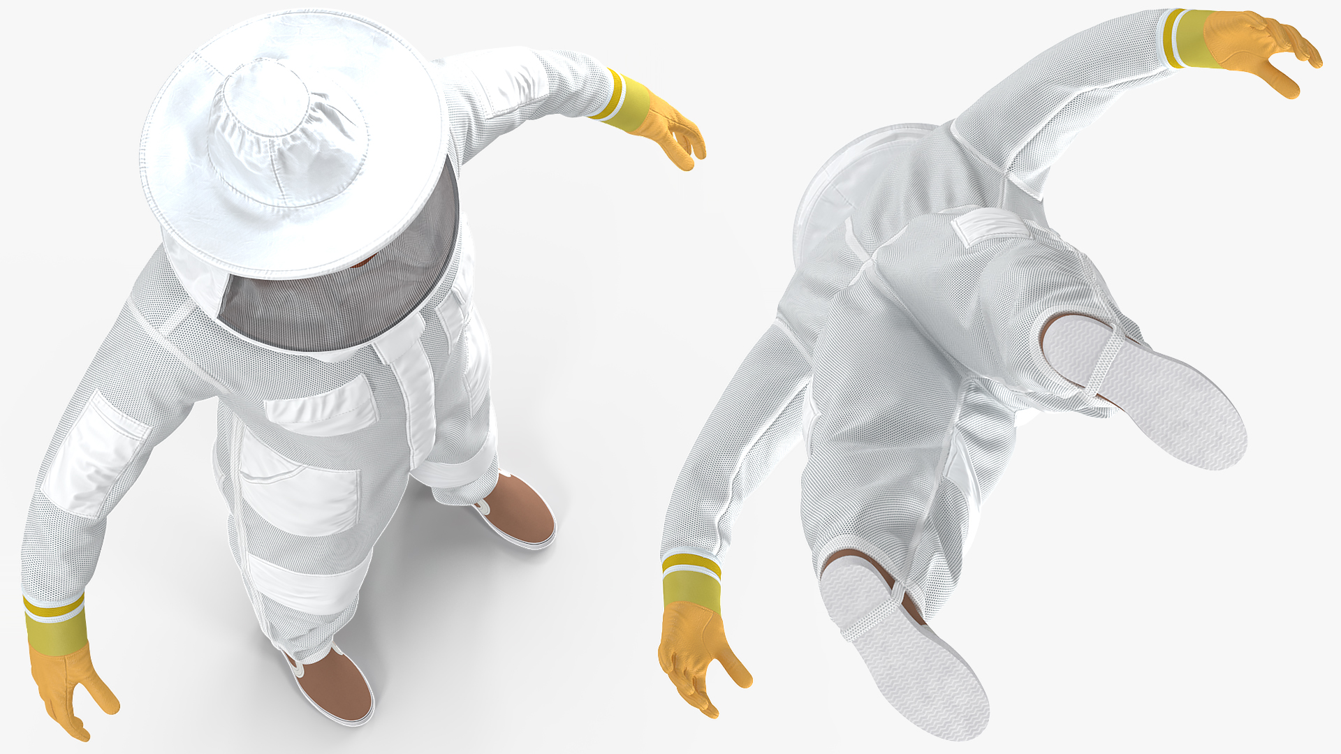 Man wearing Beekeeping Suit T Pose 3D model