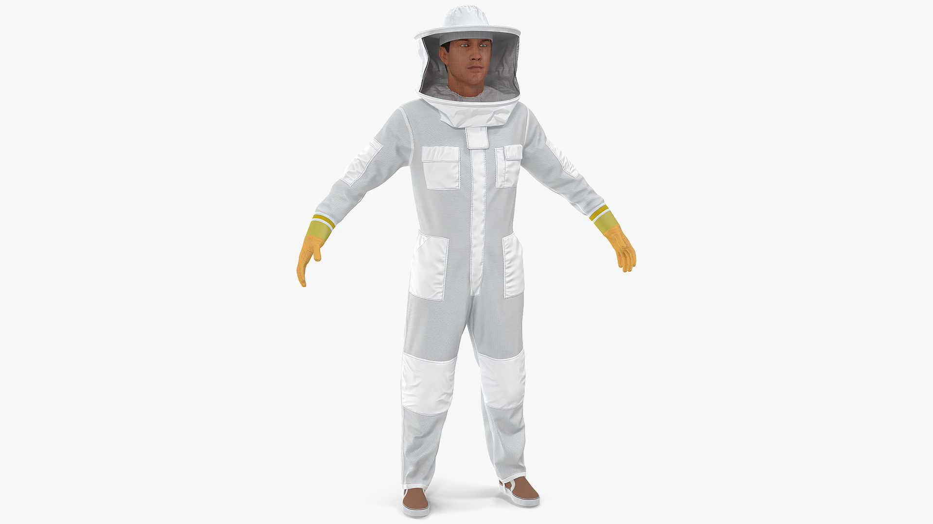 Man wearing Beekeeping Suit T Pose 3D model
