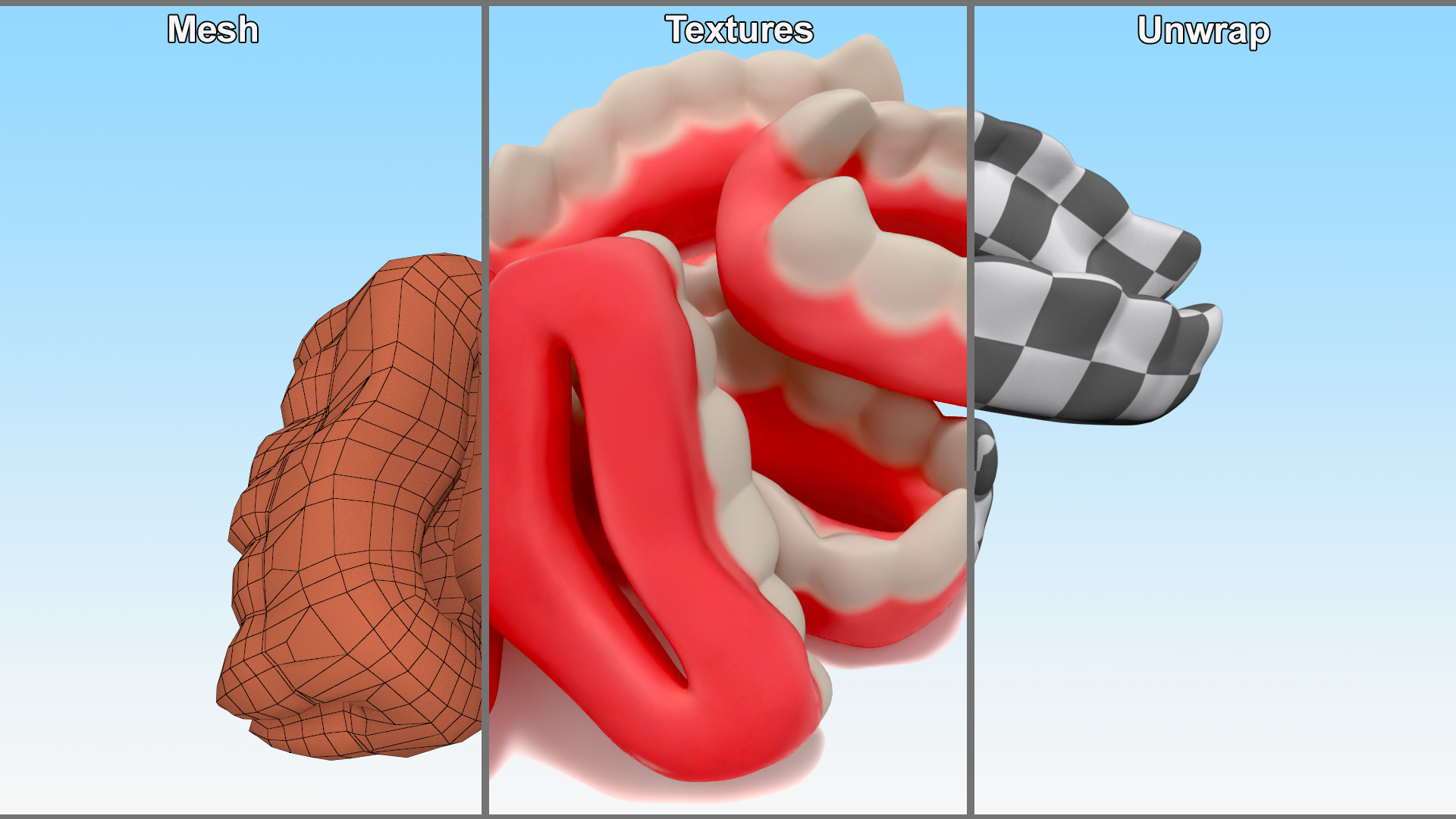 Double Teeth Gummy Candies Batch 3D