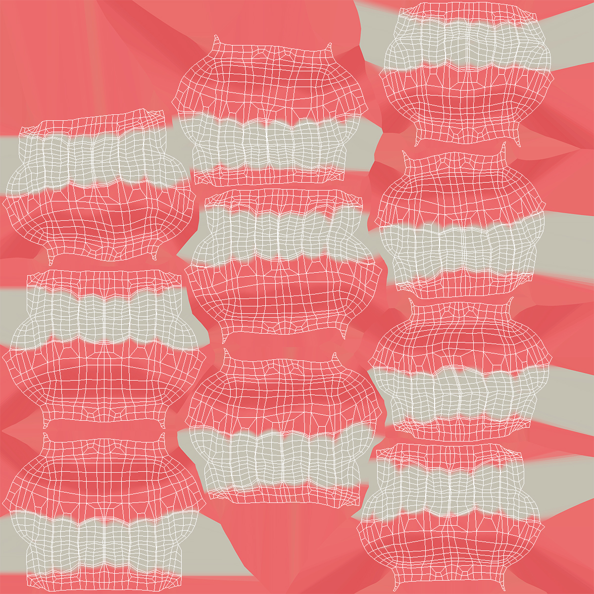 Double Teeth Gummy Candies Batch 3D
