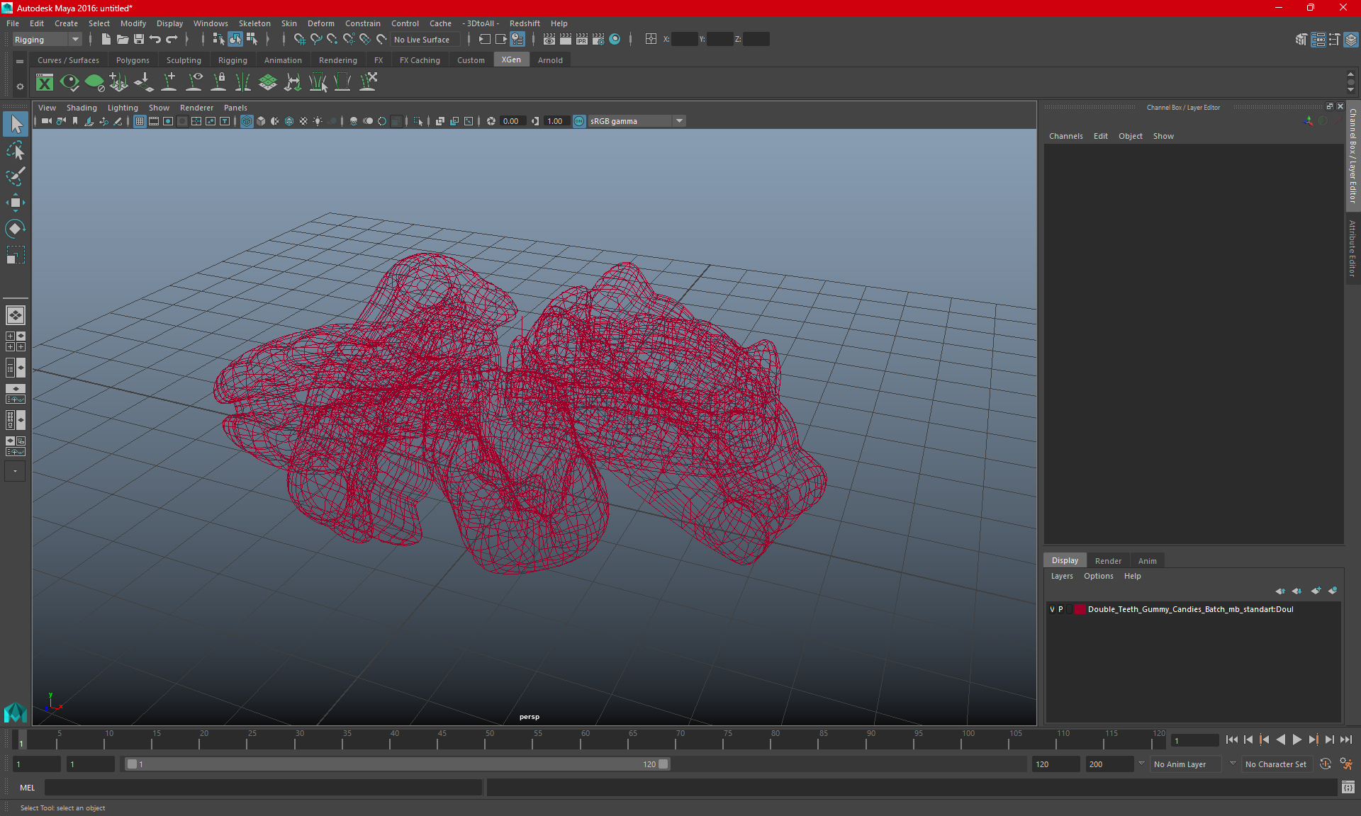 Double Teeth Gummy Candies Batch 3D
