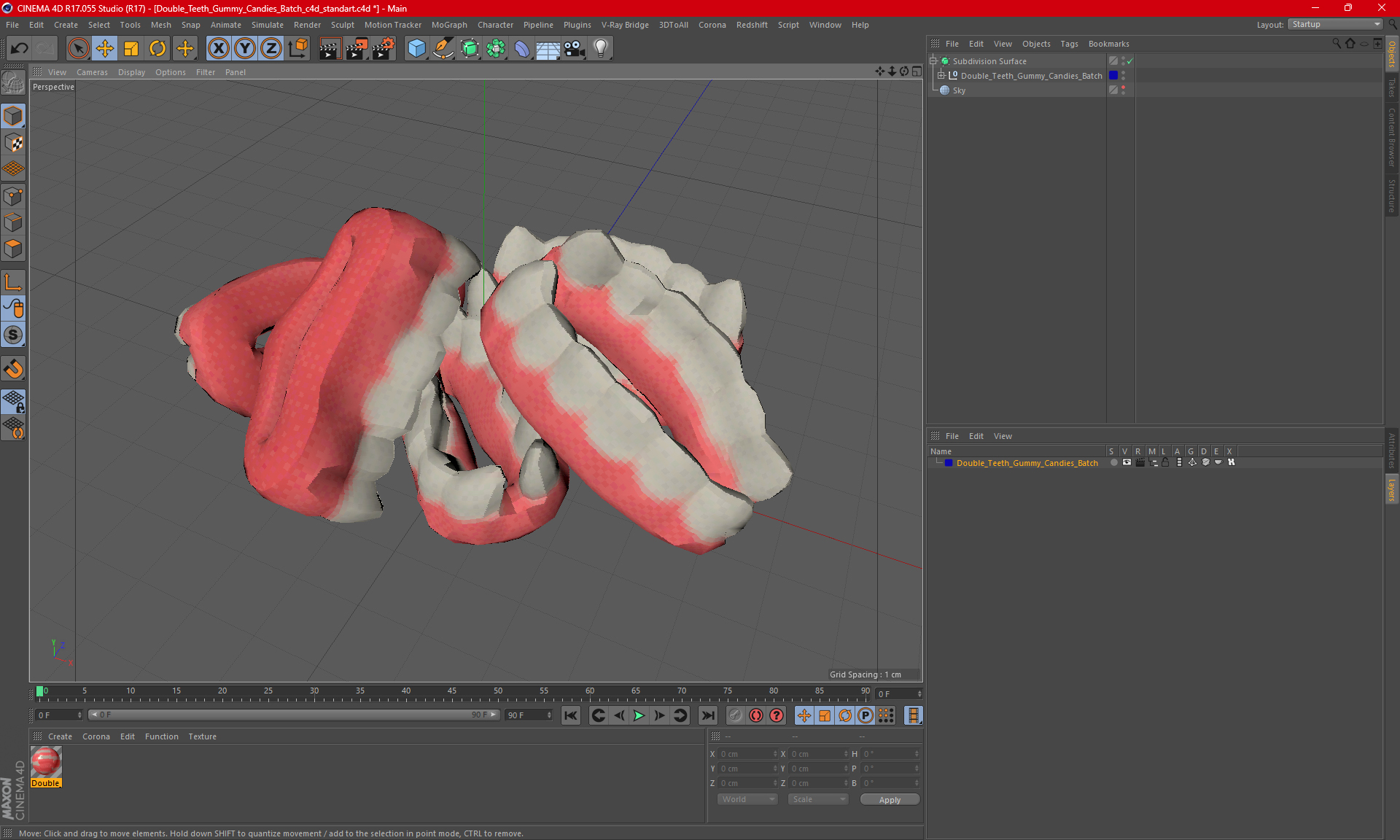 Double Teeth Gummy Candies Batch 3D
