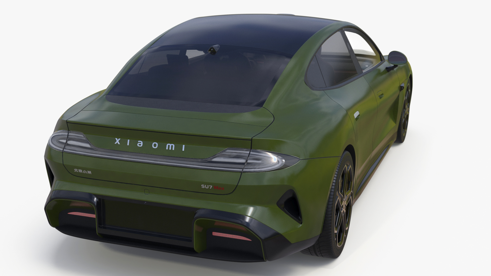 3D Xiaomi SU7 EV Sleek Car 2023 Verdant Green Simplified model