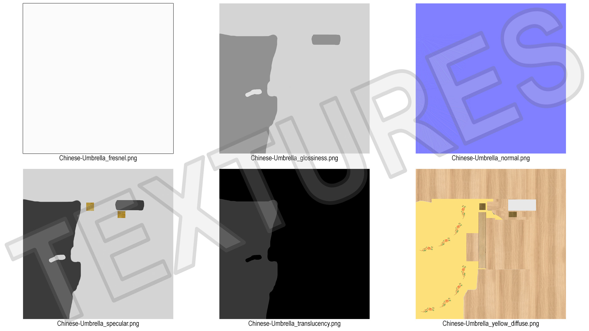 3D Chinese Traditional Ancient Umbrella Closed model