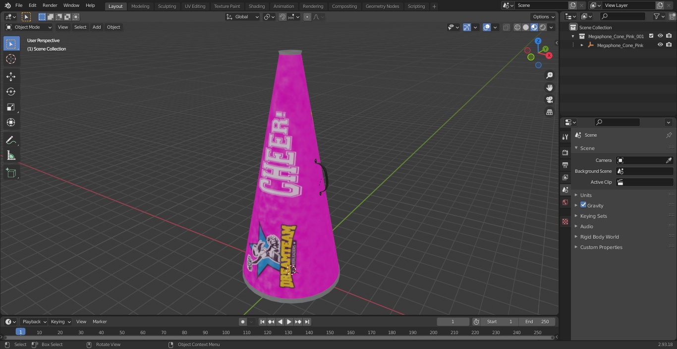 Megaphone Cone Pink 3D model
