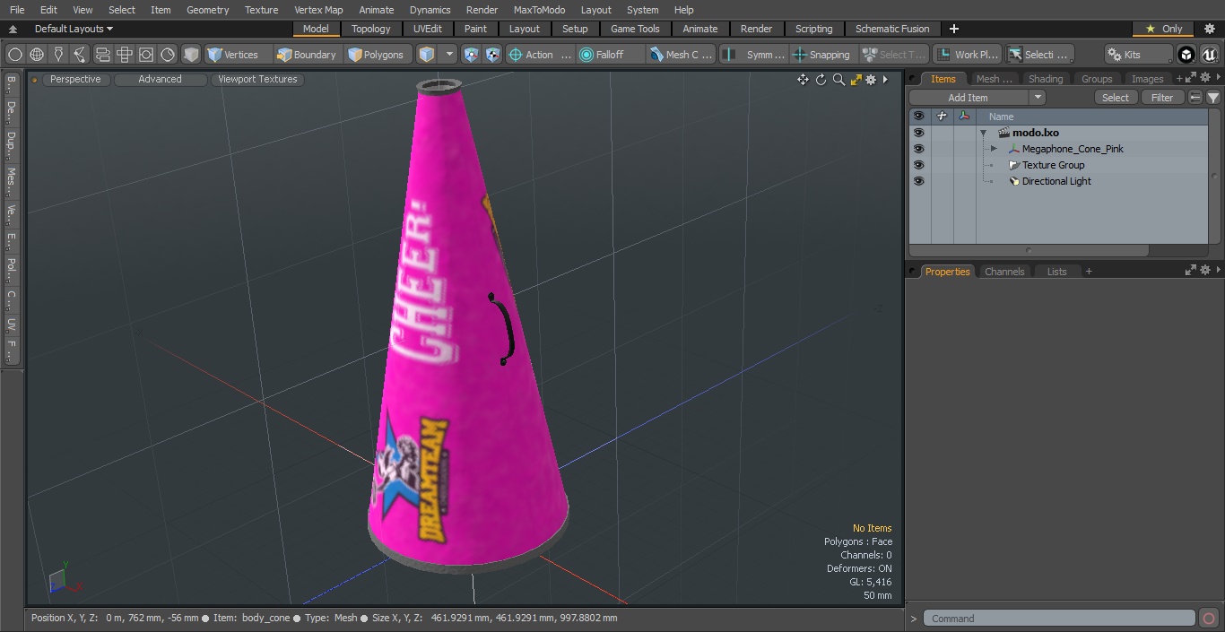 Megaphone Cone Pink 3D model