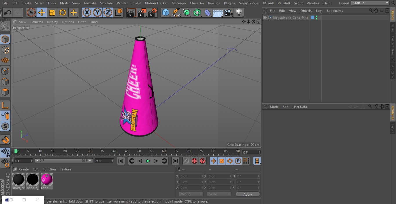 Megaphone Cone Pink 3D model