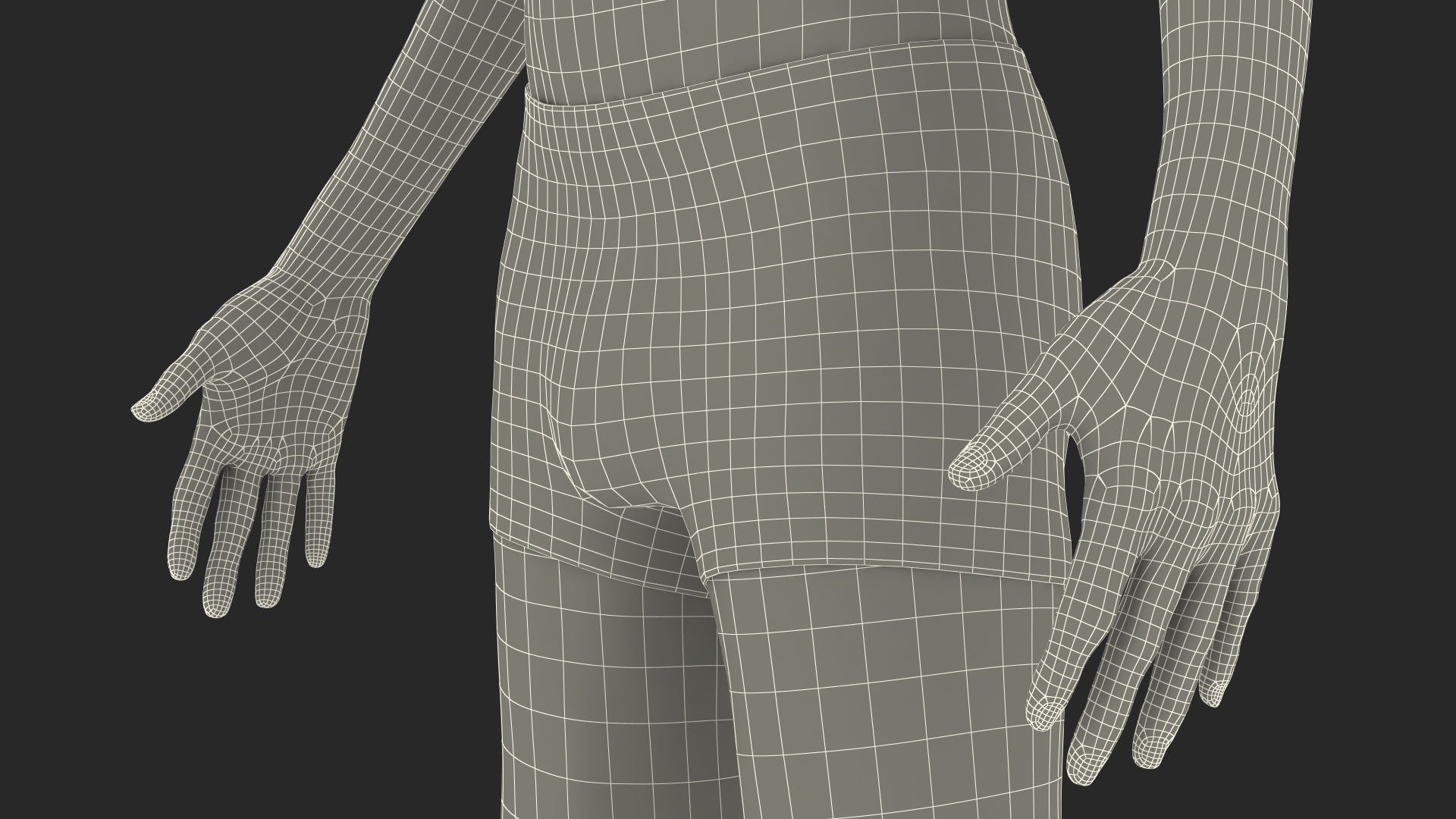 3D Young Man Full Body Anatomy Fur