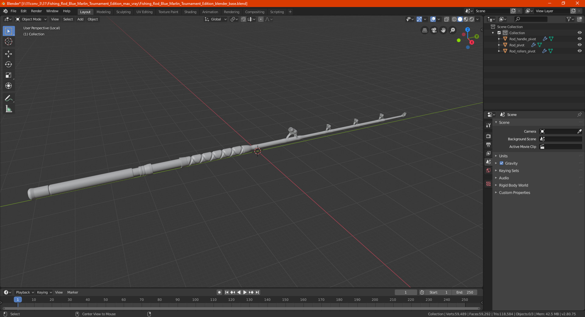 Fishing Rod Blue Marlin Tournament Edition 3D