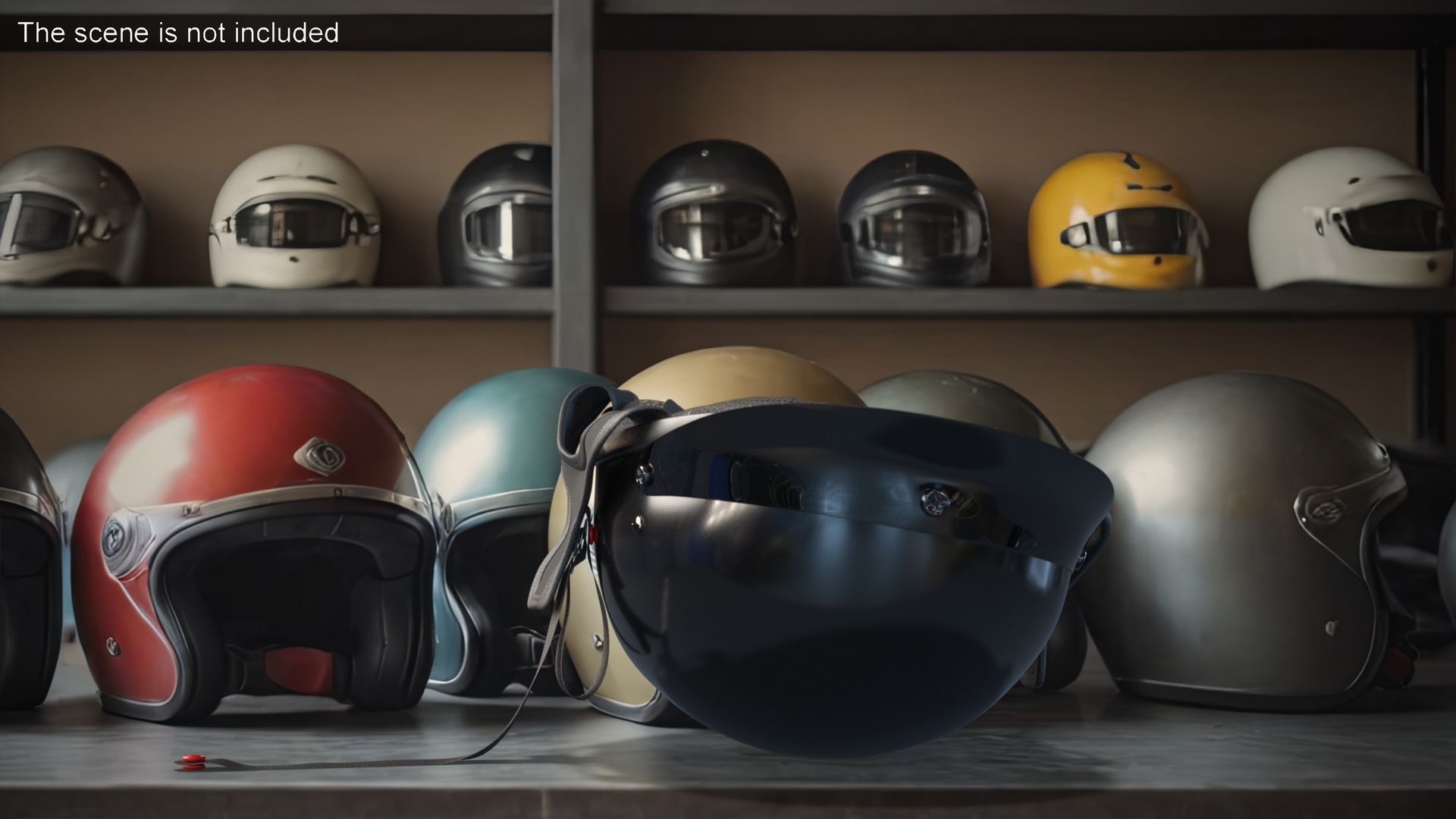 3D Motorcycle Half Helmet Lying model