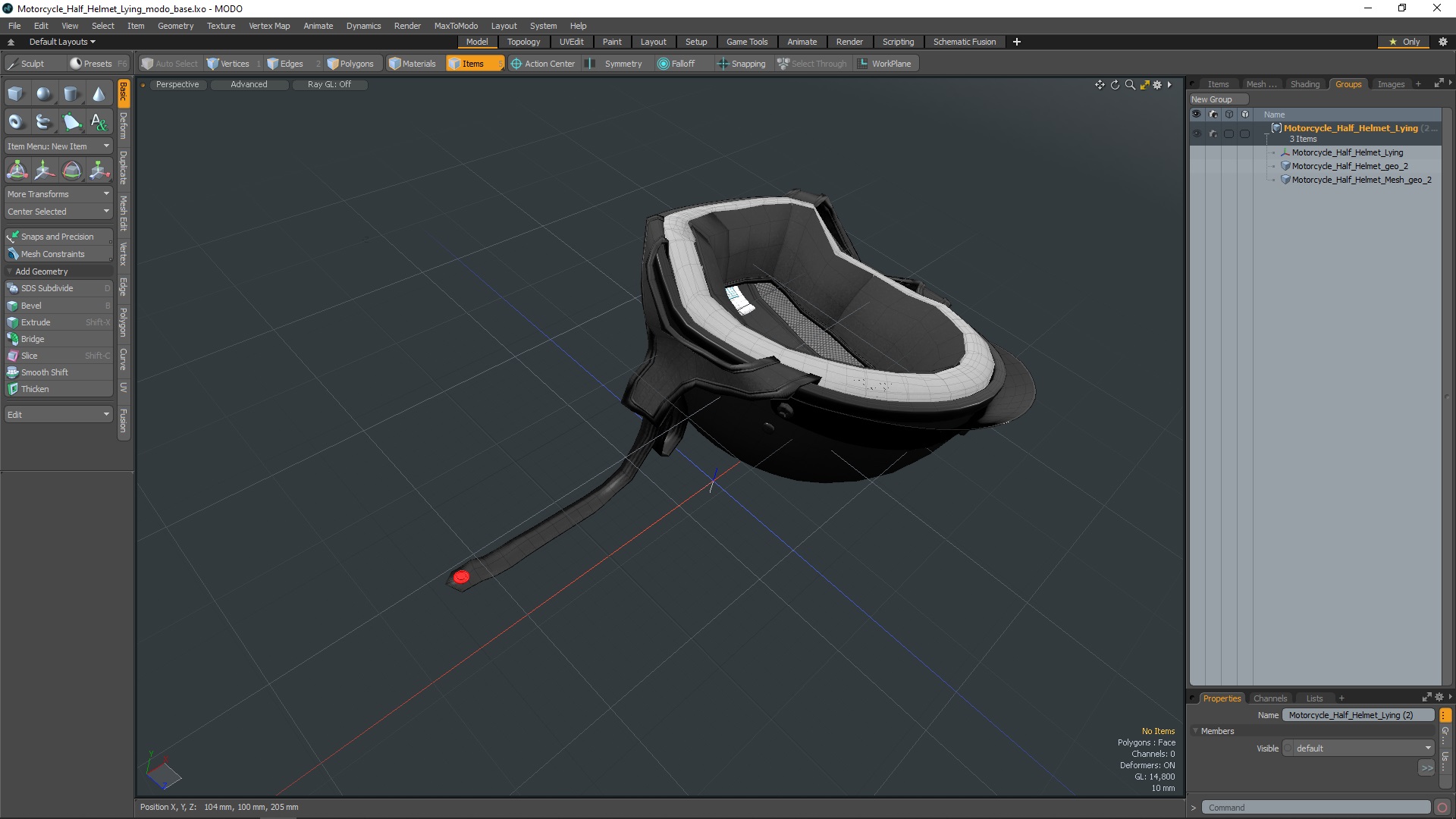 3D Motorcycle Half Helmet Lying model