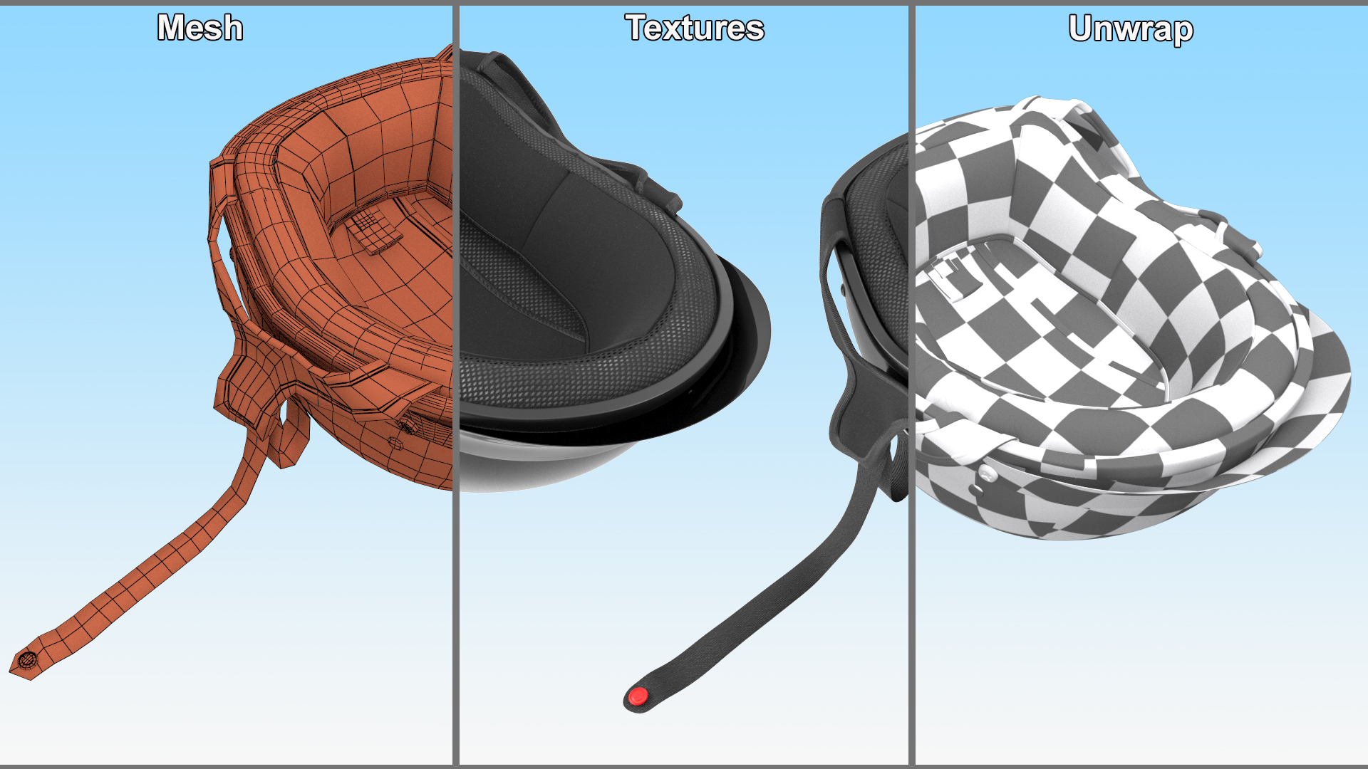 3D Motorcycle Half Helmet Lying model
