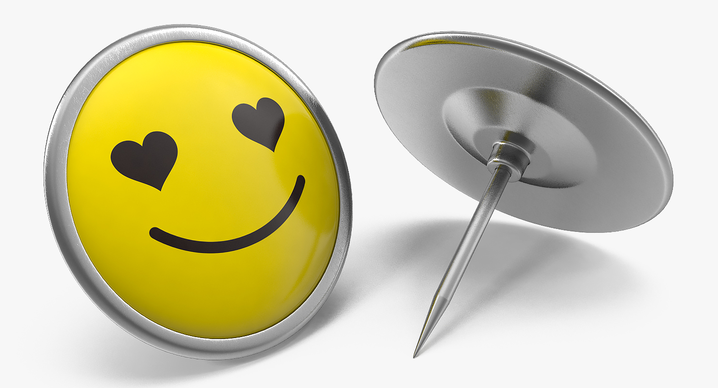 3D Love Face Push Pin model