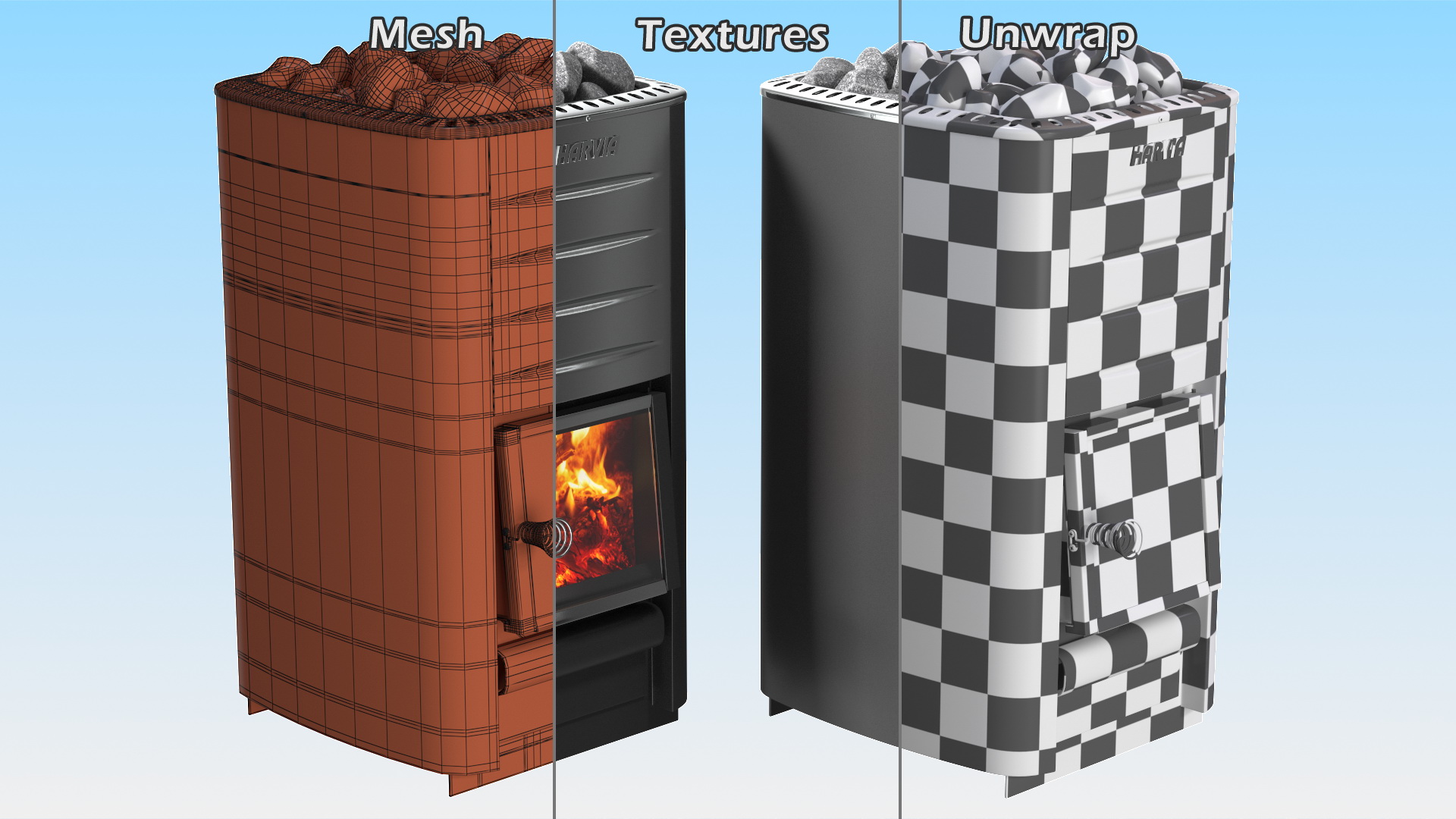 3D Harvia M3 Woodburning Sauna Stove model
