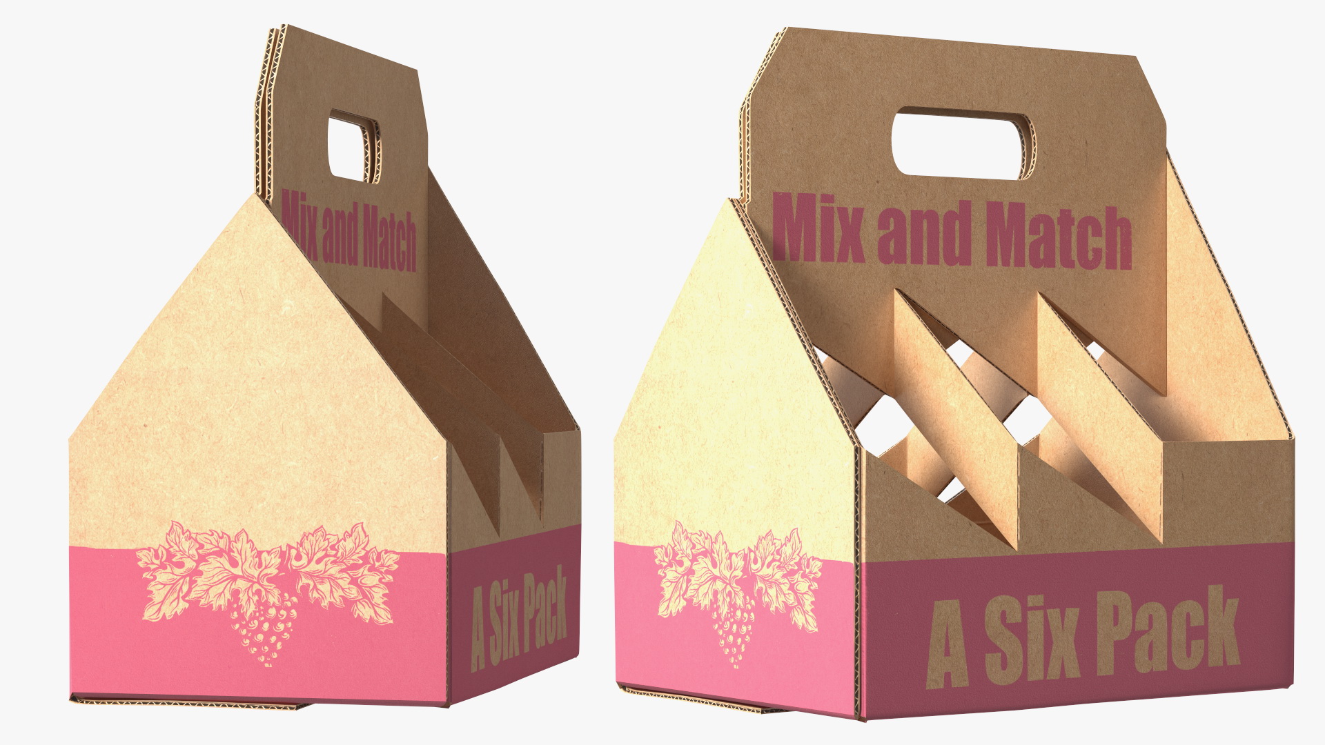 Cardboard Wine Bottle Carrier 3D model