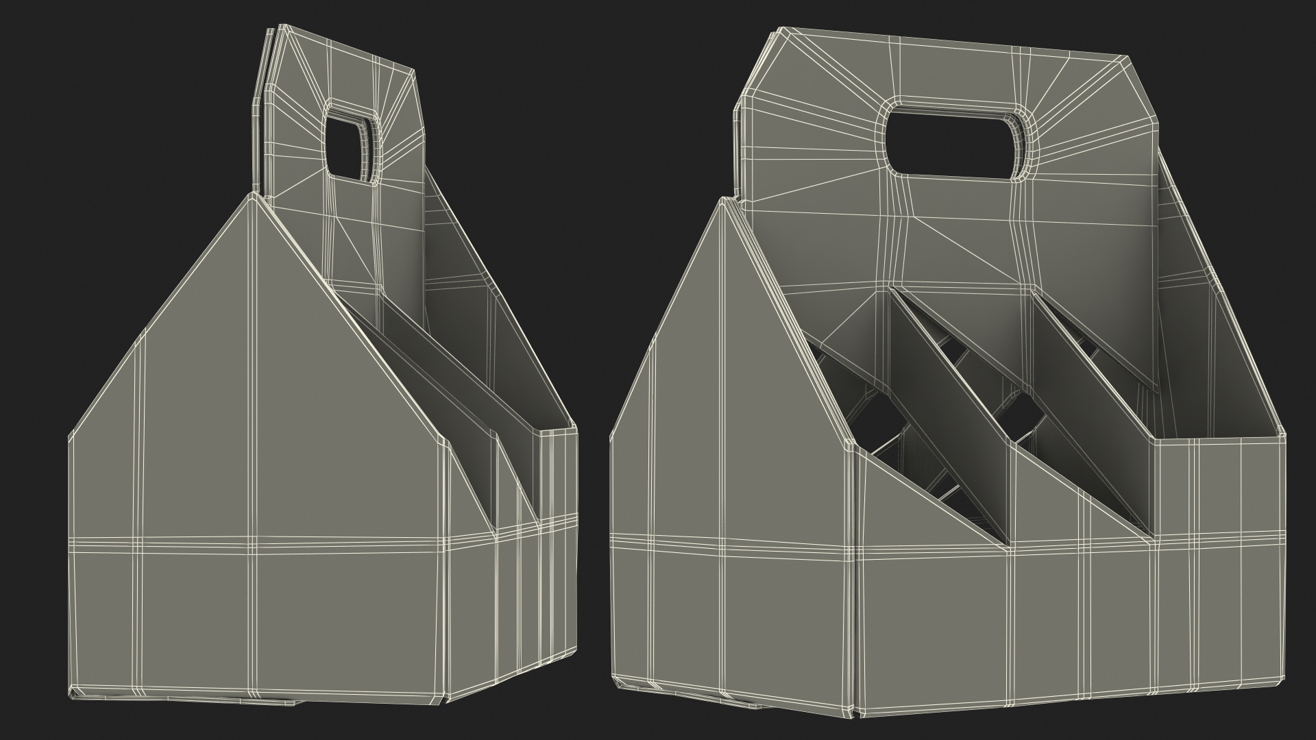 Cardboard Wine Bottle Carrier 3D model