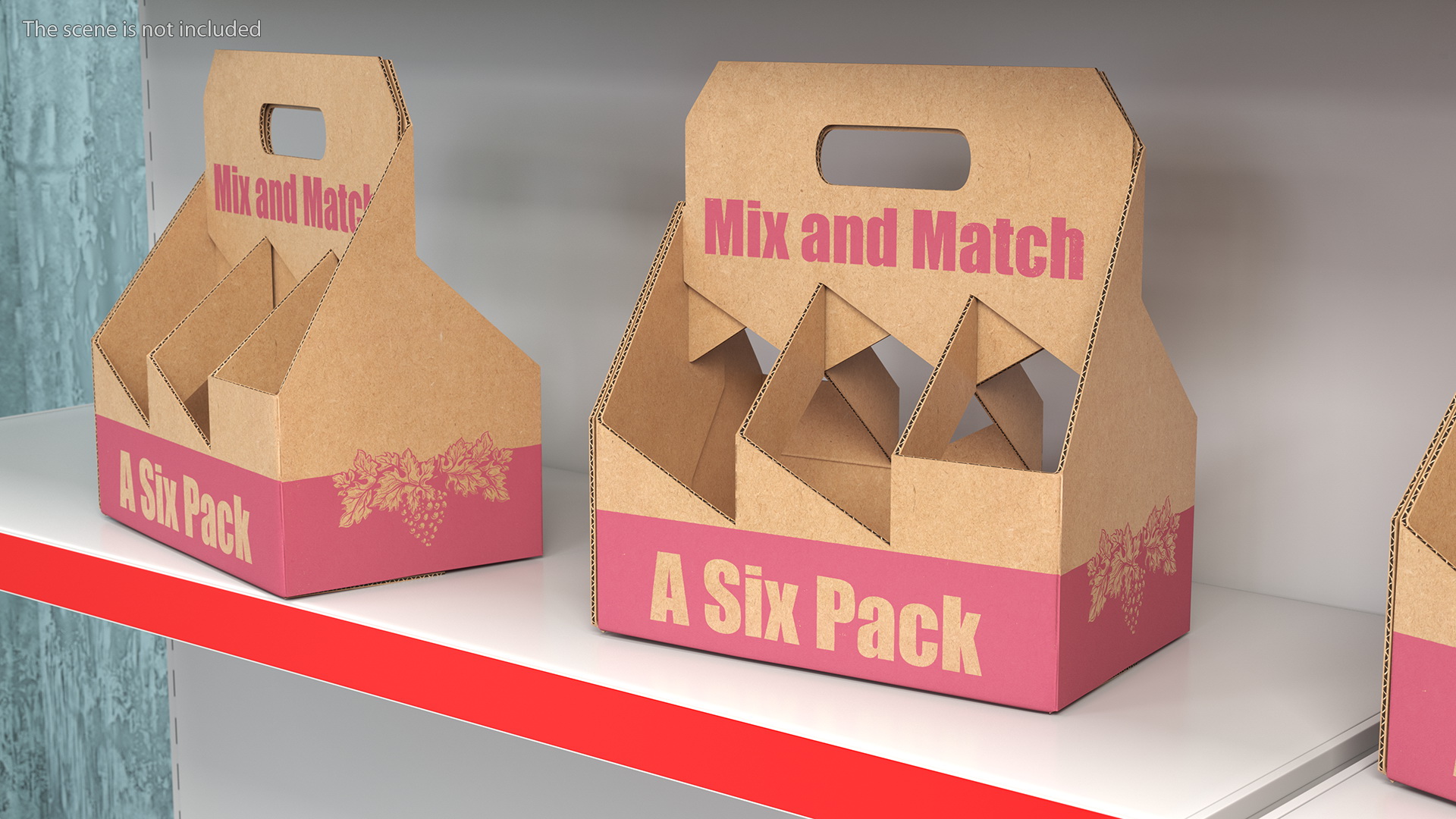 Cardboard Wine Bottle Carrier 3D model
